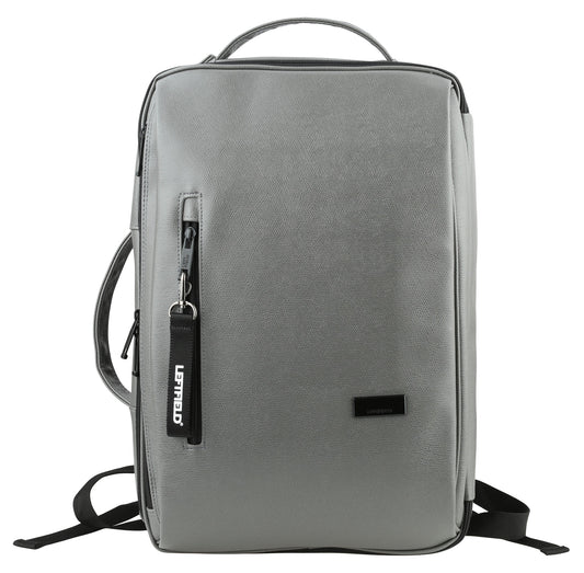 Gray Faux Leather Multi Backpacks Crossbody Bags