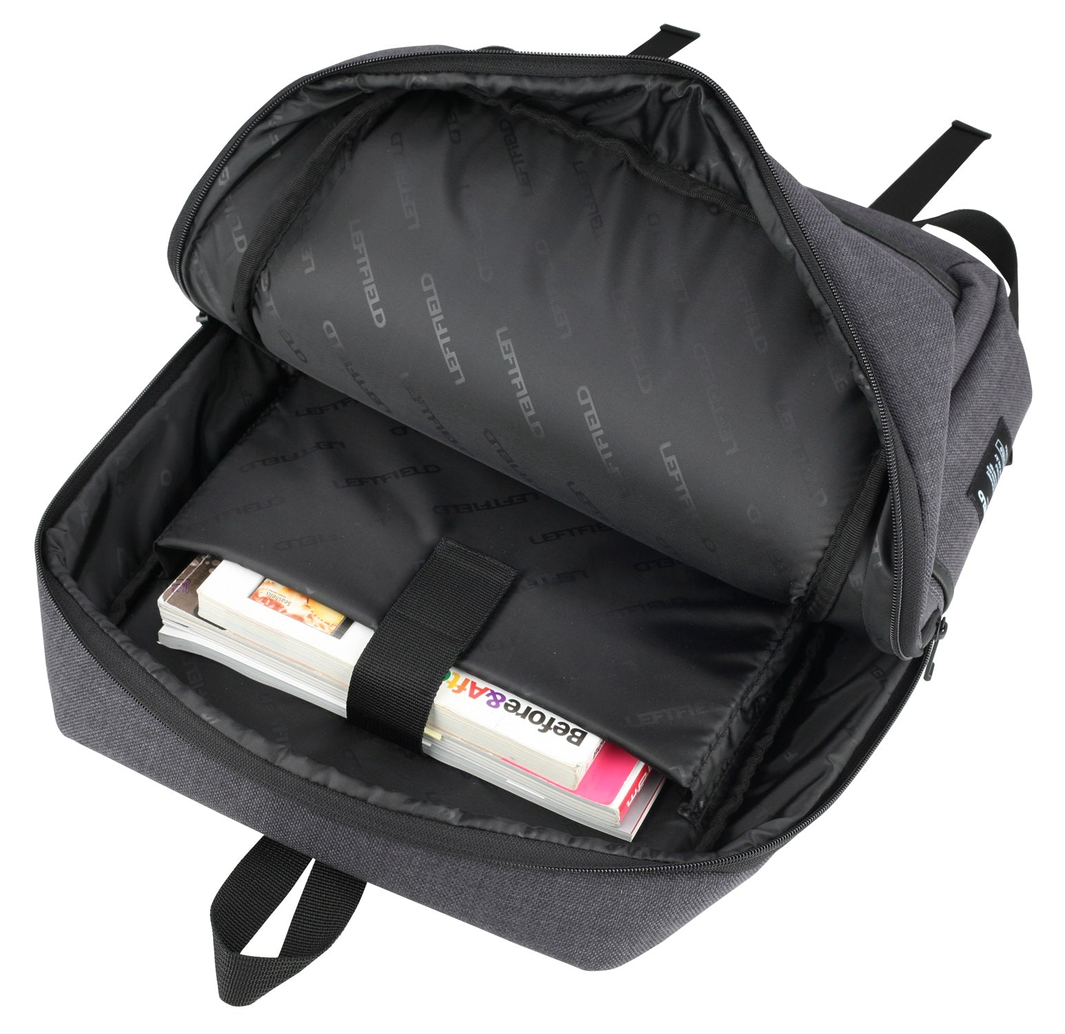 Black Square Canvas School Laptop Backpacks Travel Hiking Bags