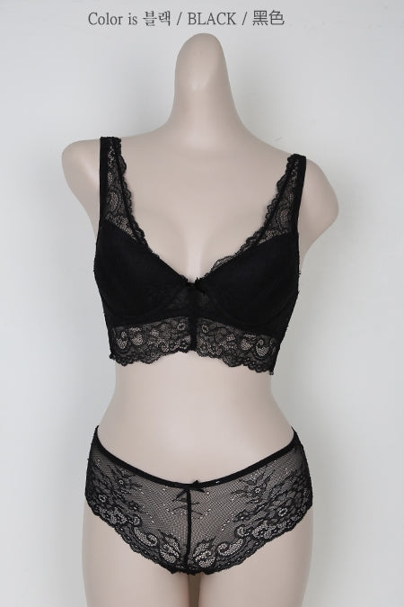 Sexy High Plunge Lace Bra Underpants Sets