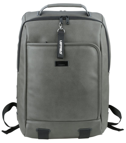 Grey Faux Leather Backpacks