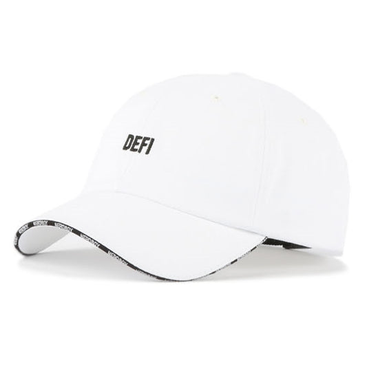 White DEFI Sandwich Bill Baseball Caps