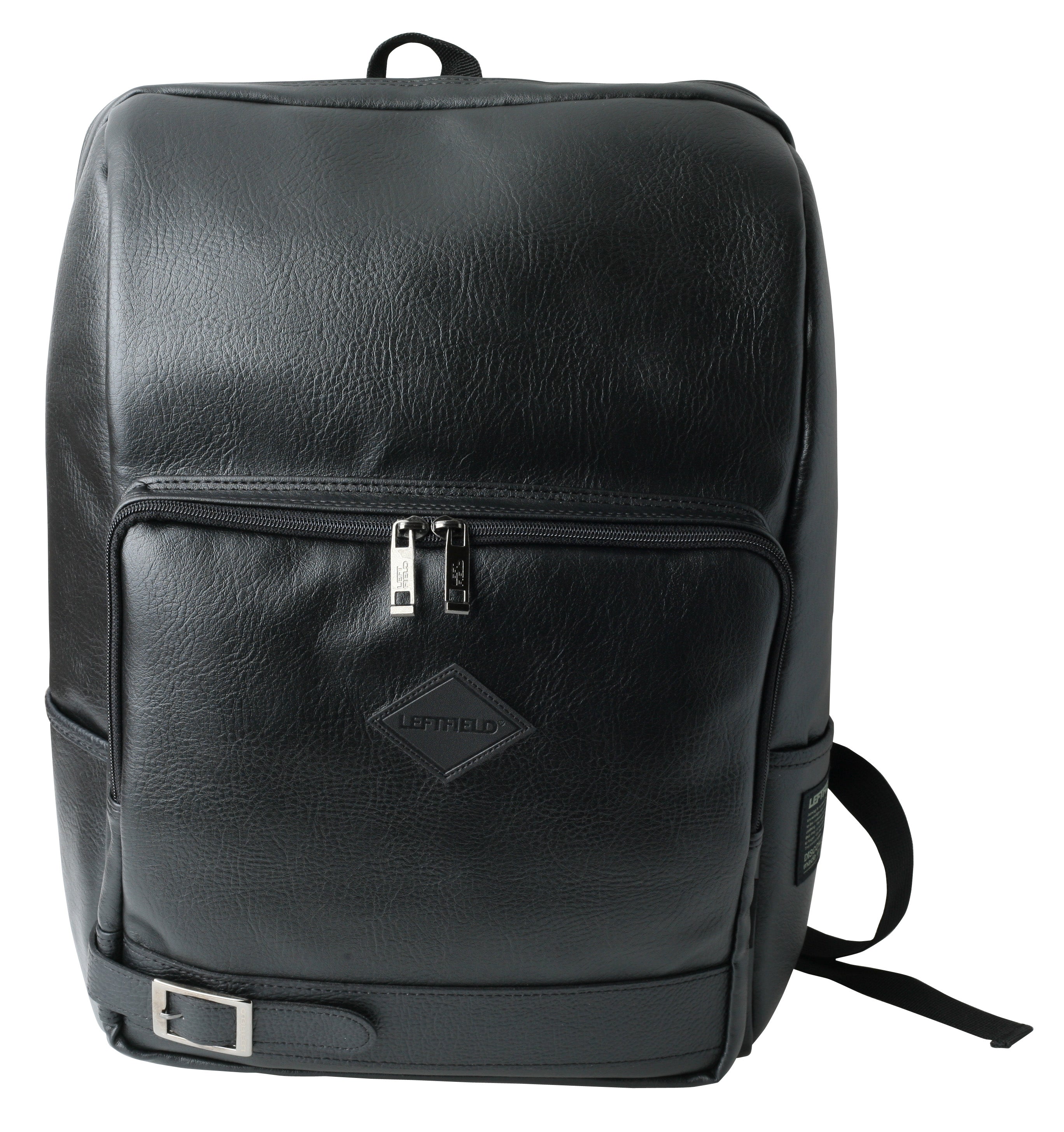 Black Synthetic Leather Casual Laptop Backpacks