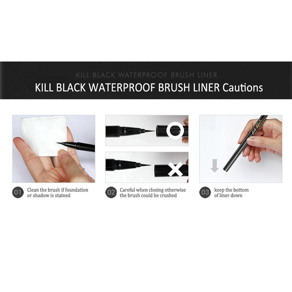 Clio Waterproof Brush Liner Makeup Away Cleansing Oil Sets Kits - Kill Brown