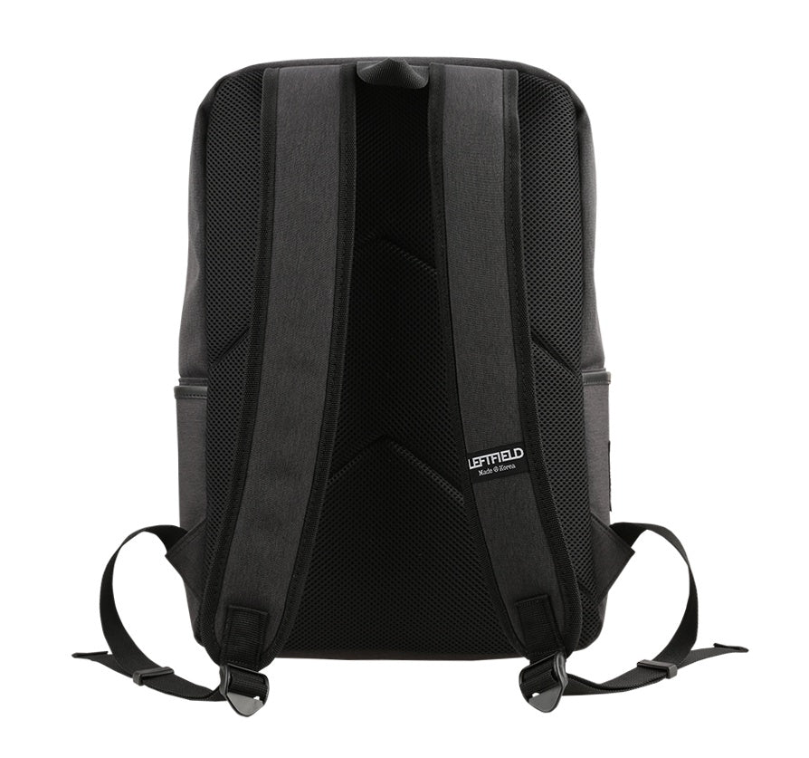 Black Faux Leather Panel School Backpacks