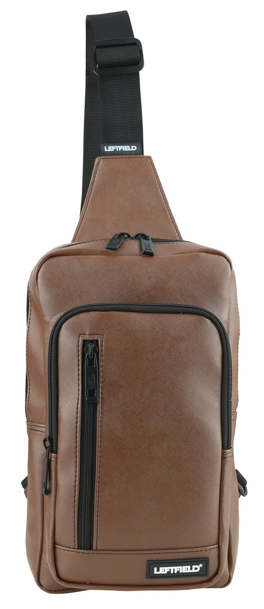 Dark Brown Faux Leather Messengers Sling Bags