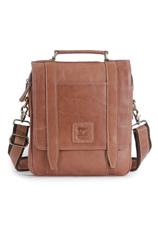 Tan Brown Bull Vintage Genuine Leather Crossbody Bags