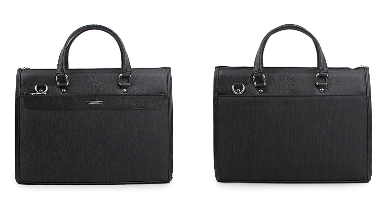 Black Hybrid Synthetic Leather Briefcases