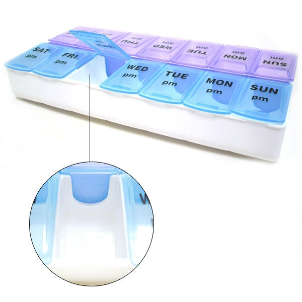 Weekly Pill Cases Boxes-Health Personal Care Organizers [Sky Blue/ Purple]