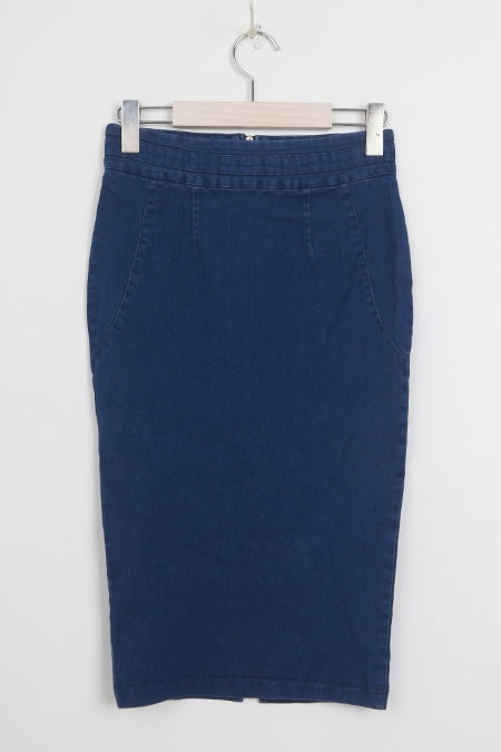 Blue Sexy Denim Slim Fit High Waisted Skirts