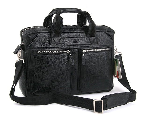 Black Genuine Leather Business Laptop Briefcases