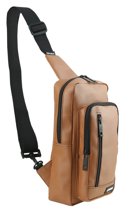 Tan Faux Leather Messengers Sling Bags