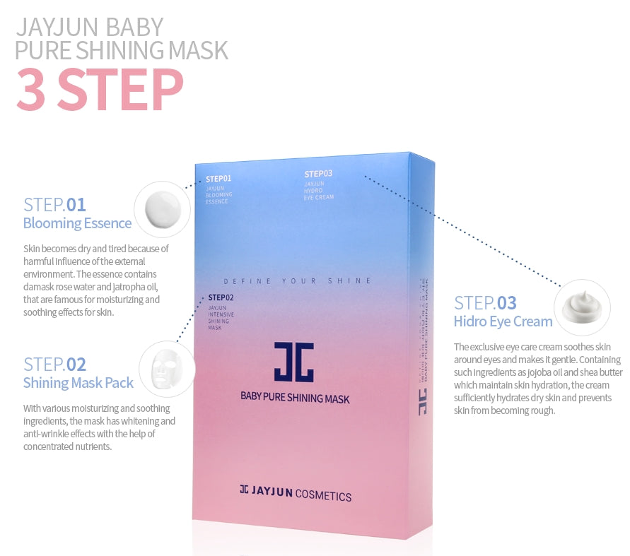 Jayjun Baby Pure Shining Masks 10 Sheets Facial Skincare wrinkles