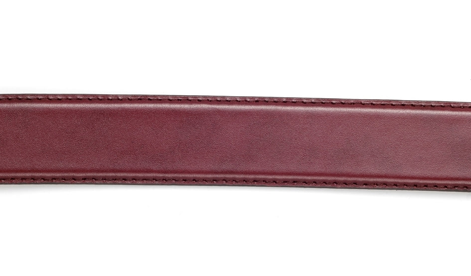 Burgundy Red Classic Soft Genuine Italy Calf Leather Belts