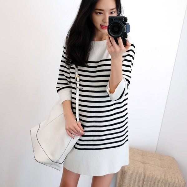 Striped Casual T-Shirt Dresses