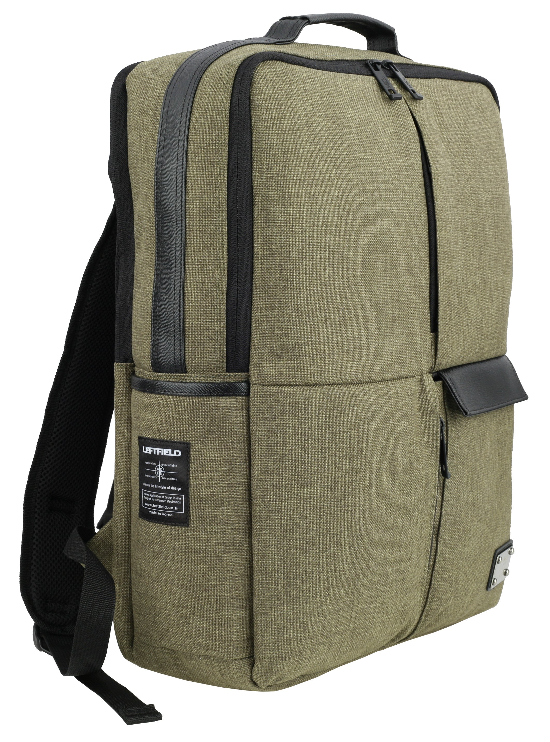 Khaki Green Canvas Casual Daypacks School Backpacks