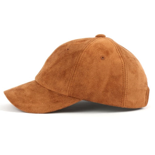 Camel Synthetic Suede Baseball Caps