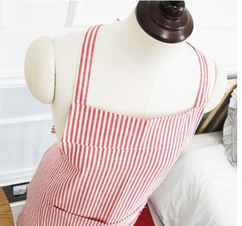 Red Modern Striped Patterned Aprons