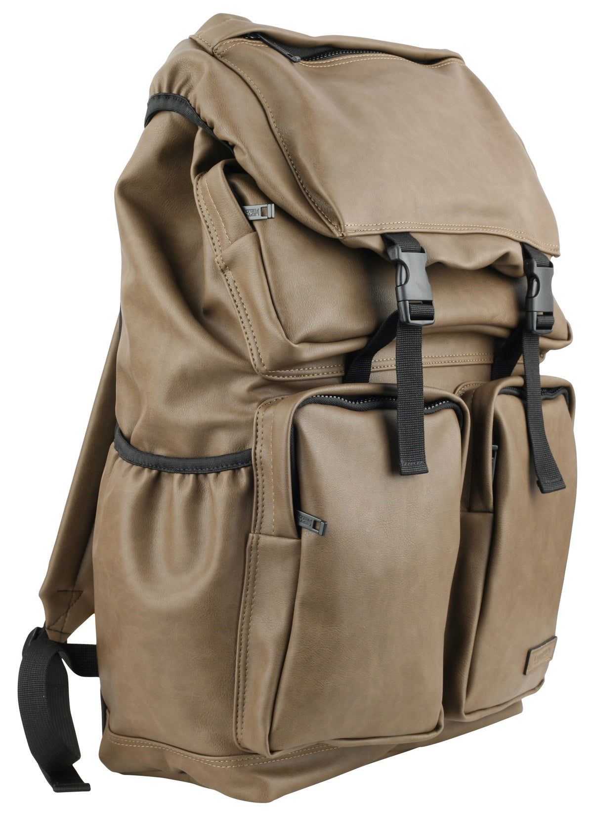 Beige Synthetic Leather Rucksacks Travel Backpacks
