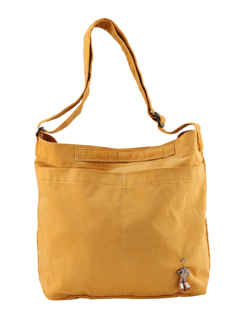 Yellow Corduroy Crossbody Bags