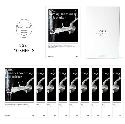 ABIB Gummy Sheet Mask Milk Sticker Womens Skincare Cosmetics Beauty