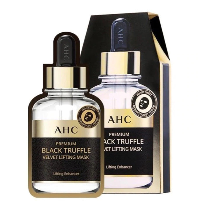 AHC Premium Black Truffle Velvet Lifting Masks 5 Sheets Dull Dry Skincare Moisture Balance Elasticity