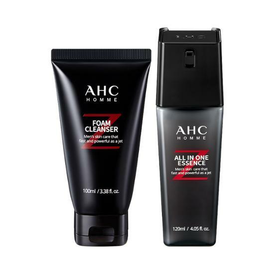 AHC Homme Z All-In-One Essence Sets Dry Skincare for Mens Moisture clean Gifts Helps hydrate Hyaluronic Acid removing dead skin cells