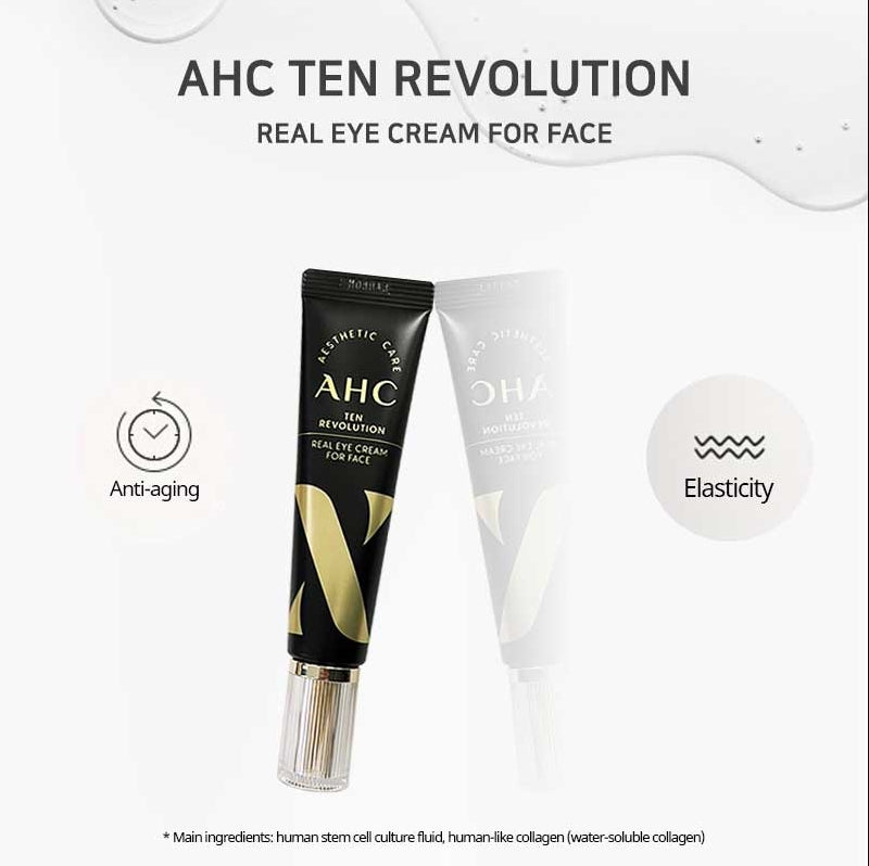 AHC Ten Revolution Real Eye Cream For Face 30ml Facial Skincare Anri Aging Wrinkles Collagen