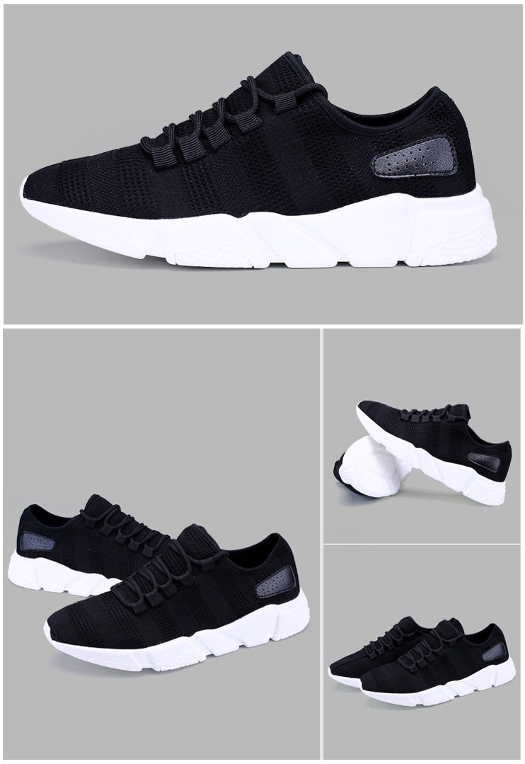 Black Cotton Lace-up Tennis Shoes Sneakers