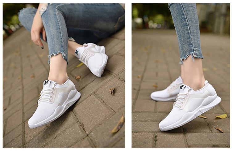 White Unisex Athletic Sneakers Shoes
