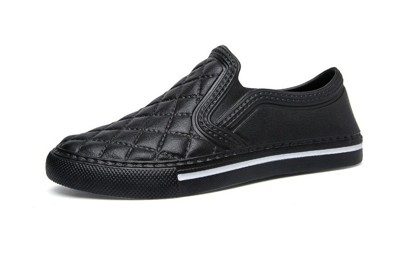 Unisex Quilted Faux Leather Slip-ons Shoes