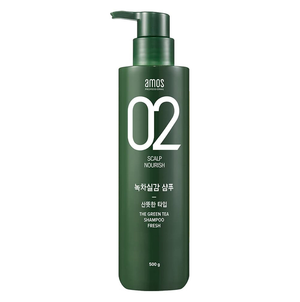 AMOS The Green Tea Shampoo Fresh 500g Scalp Care Oil Free Hair Loss Nourishing