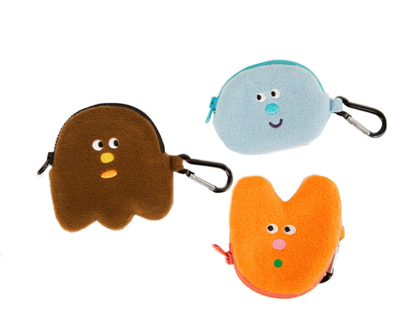 Orange Brown Blue Airpods Pouches Cute Characters Purses Handbags Soft Wallets Earphone Accessories Coins Travel