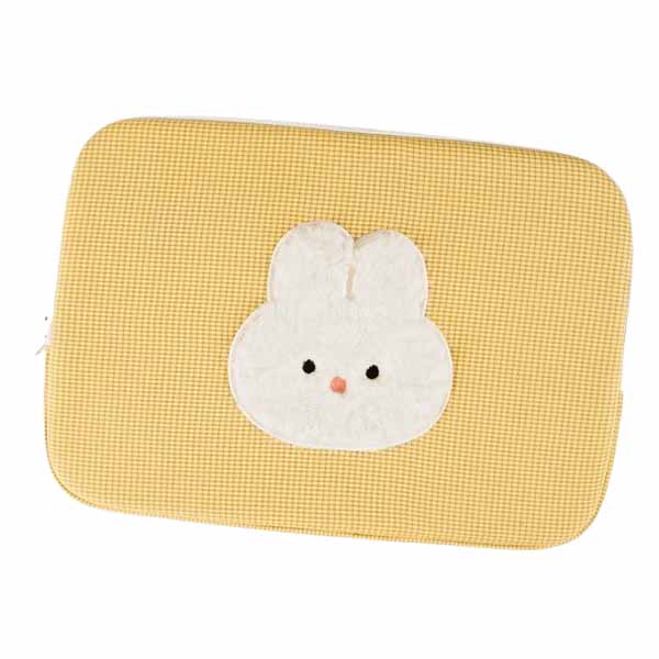 Checkered Cute Bear Rabbit Laptop Sleeves iPad 13" 15" Cases Covers Pouches