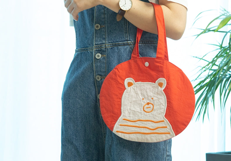Navy Orange Circle Bag Womens Totes Handbags Purses Fabric Cute Girls Artists Design Female Casual Light Gifts Foldable Bookbags Cotton Embroidery Rounded