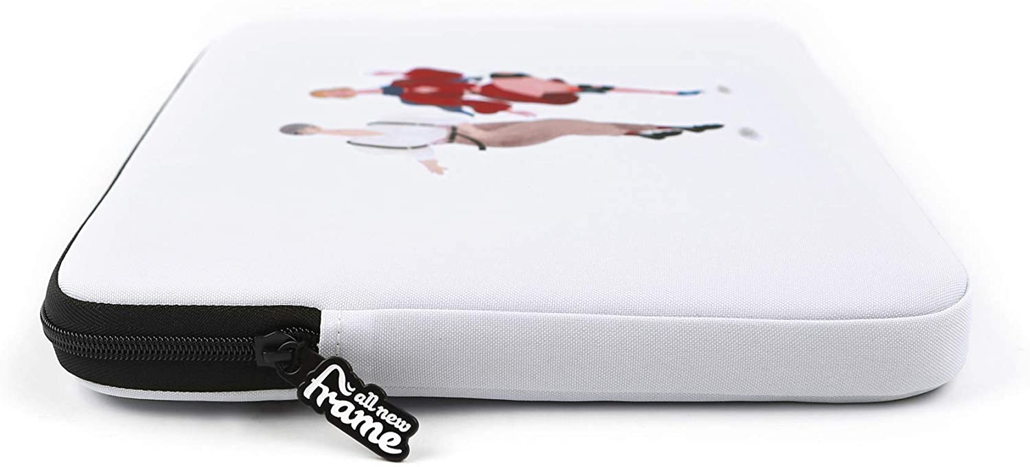 White Dance Graphic iPad 11" 13" 15" inches Laptop Sleeves Cases Protective Covers Purses Handbags Square Cushion Pouches Designer Artist Prints School Collage Office Lightweight