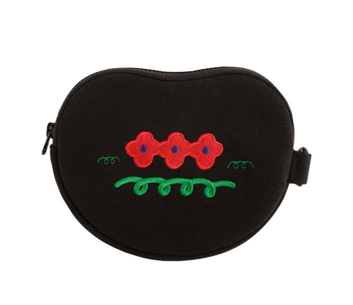 Black Navy Flowers Cactus Pouches Cute Characters Purses Handbags Card Cosmetics Coin Wallets Key Airpods Cases Embroidery