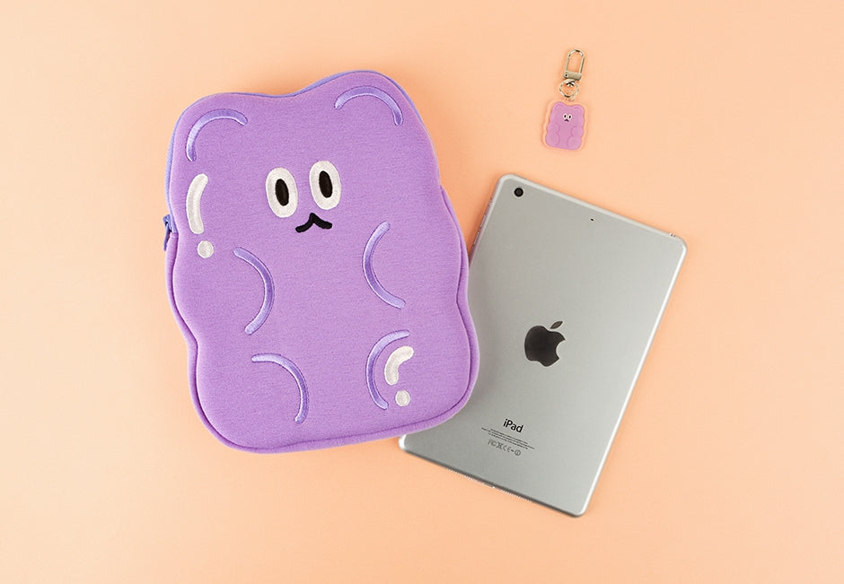 Jelly Bear Shaped iPad Mini 8.3" inches Laptop Sleeves Cases Protective Covers Purses Handbags Cushion Pouches Designer Artist Prints School Collage Office Lightweight Cute Gifts