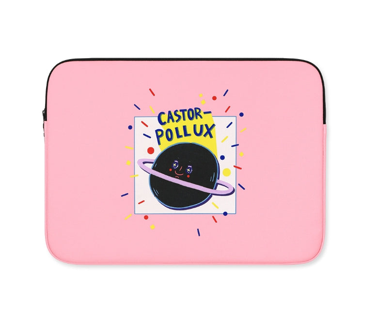 Pink Graphic Laptop Sleeves 13" 15" inch Cases Protective Covers Handbags Square Pouches Designer Artist Prints Cute Lightweight School Collage Office Zipper Fashion Unique Gifts Couple Items Skins