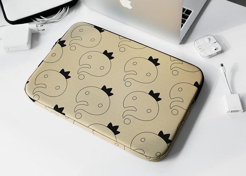 Beige Pattern Graphic Laptop Sleeves iPad 11" 13" 15" inch Cases Protective Covers Infinite Challenge Collaboration Handbags Square Pouches Designer Artist Prints Cute Lightweight School Collage Office Zipper Fashion Unique Gifts
