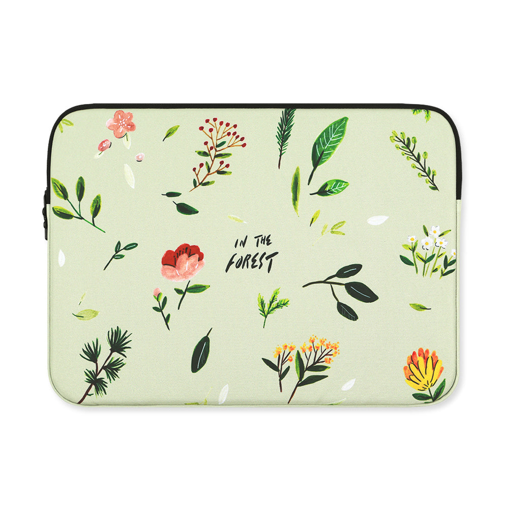 Green Forest Graphic Laptop Sleeves iPad 11" 13" 15"inch Fitted Cases Pouches Protective Covers Purses Handbags Square Cushion Designer School Collage Office Lightweight