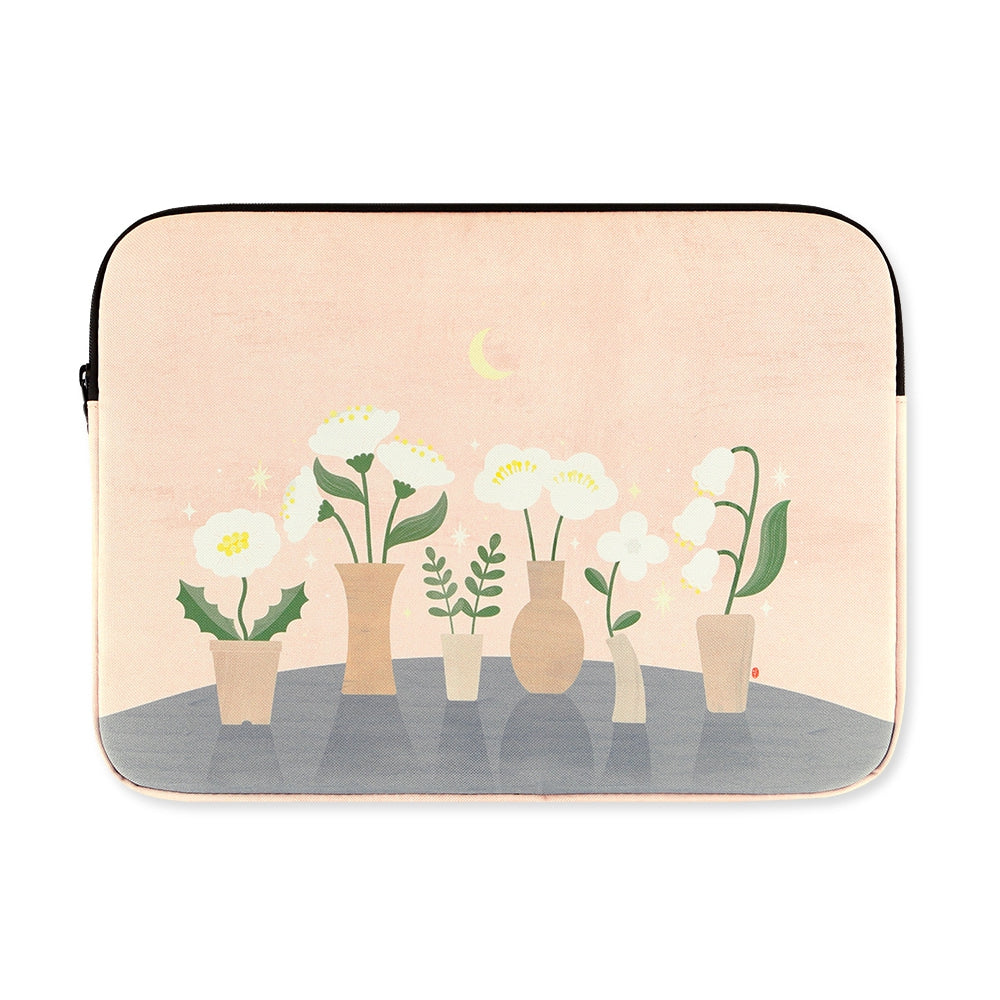 Apricot Flower Graphic Laptop Sleeves 13" 15" inch Cases Protective Covers Handbags Square Pouches Designer Artist Prints Cute Lightweight School Collage Office Zipper Fashion Unique Couple Items Gifts