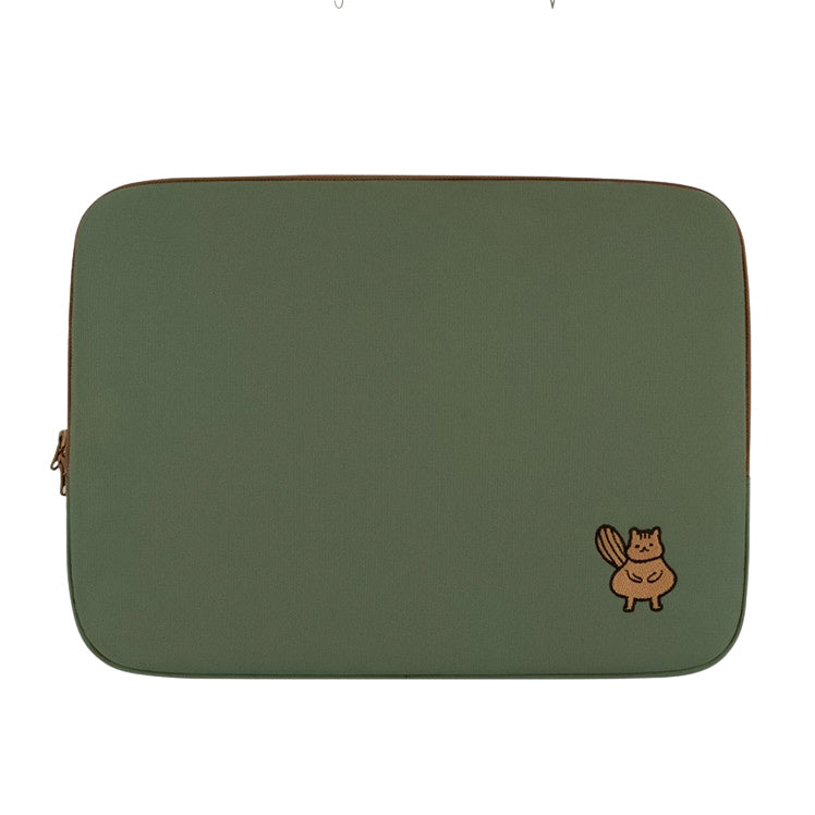 Squirrel embroidery Graphic iPad11" 13" 14" 15"inch Laptop Sleeves Cases Pouches Protective Covers Purses Handbags Square Cushion Designer School Collage Office Lightweight