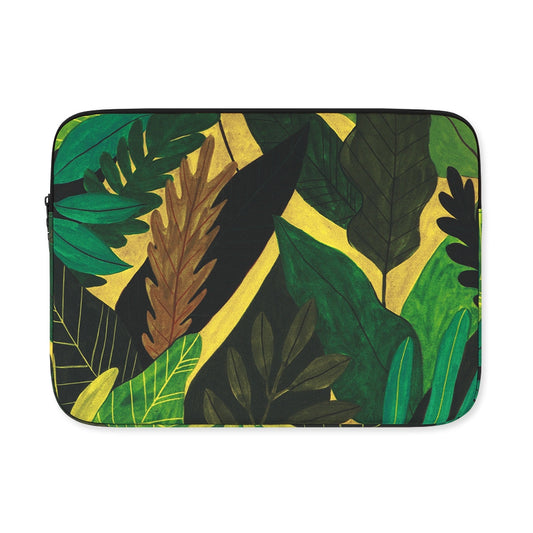 Green Forest Graphic Laptop Sleeves 13" 15" inch Cases Protective Covers Handbags Square Pouches Designer Artist Prints Cute Lightweight School Collage Office Zipper Fashion Unique Gifts