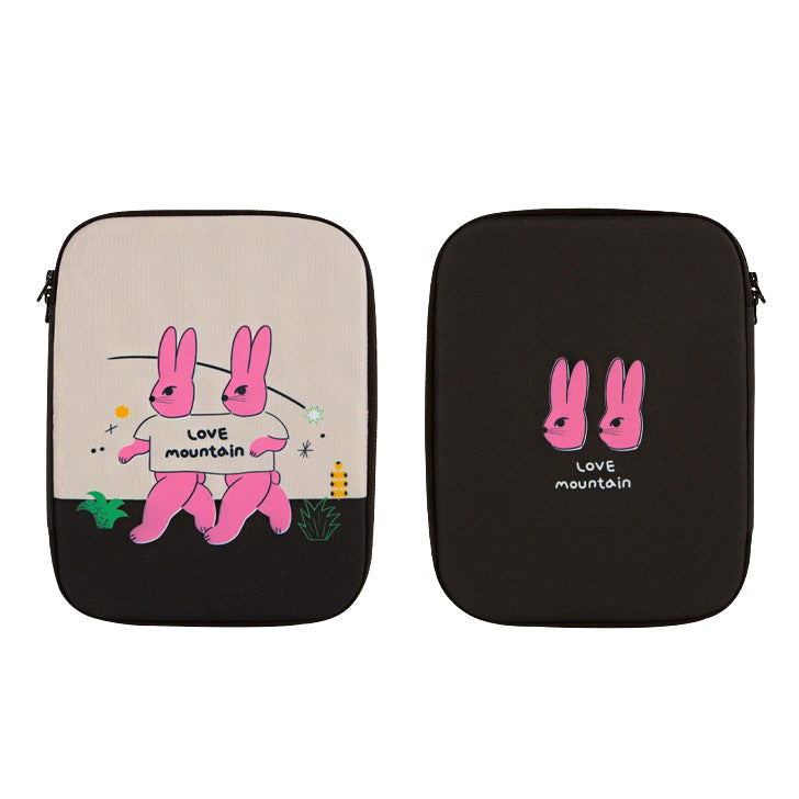Tulip Rabbit Graphic Laptop Sleeves iPad Fitted Cases Tablet Pouches Protective Covers Purses Handbags Square Cushion Designer School Collage Office Lightweight