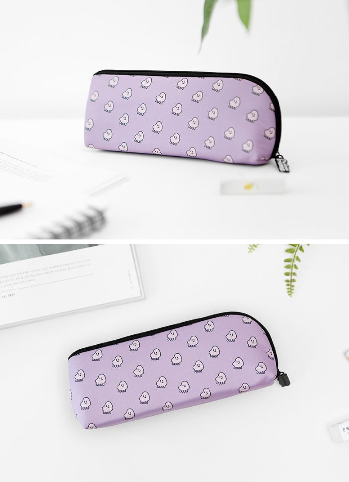 Purple Characters Graphic Pencil Cases Stationery Zipper School 19cm Office Cosmetics Pouches Artists Designer Prints Gifts Bags Purses Students Girls Cute Teens Inner Pocket