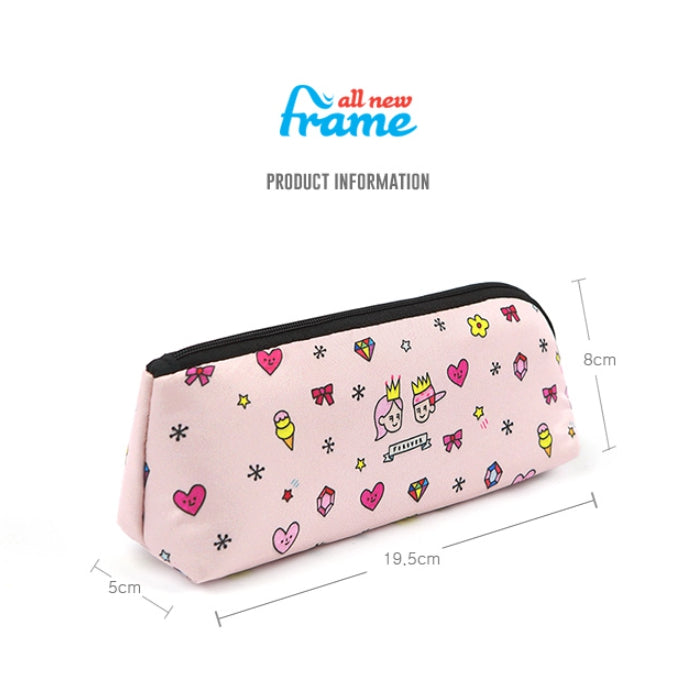 Light Pink Graphic Pencil Cases Stationery Zipper School 19cm Office Cosmetics Pouches Artists Designer Prints Gifts Bags Purses Students Girls Cute Teens