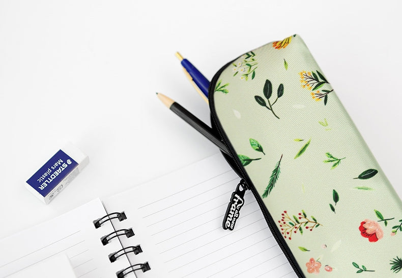 Green Forest Graphic Pencil Cases Stationery Zipper School 19cm Office Cosmetics Pouches Artists Designer Prints Gifts Bags Purses Students Girls Cute Teens