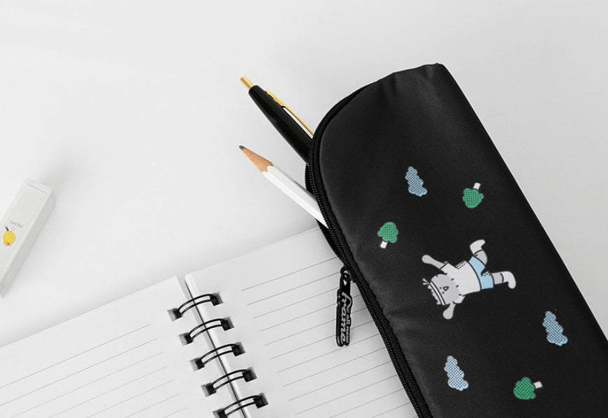 Black Marathon Graphic Pencil Cases Stationery Zipper School 19cm Office Cosmetics Pouches Artists Designer Prints Gifts Bags Purses Students Girls Erasers