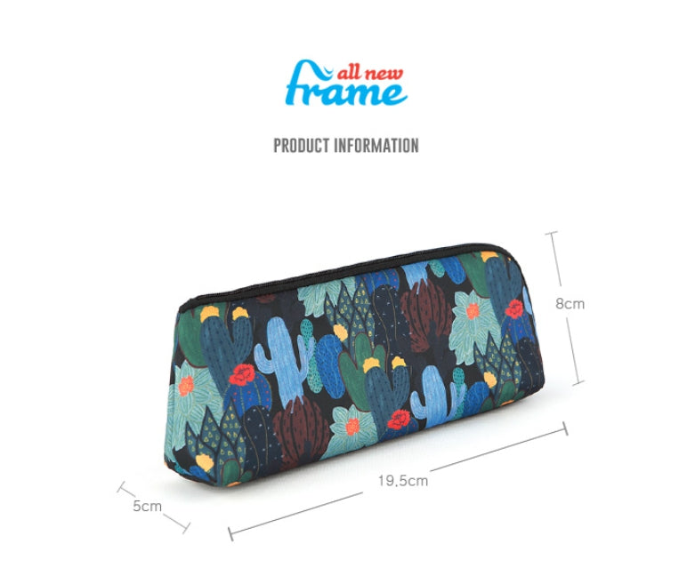 Cactus Plants Graphic Pencil Cases Stationery Zipper School 19cm Office Cosmetics Pouches Artists Designer Prints Gifts Bags Purses Students Girls Cute Teens Inner Pocket