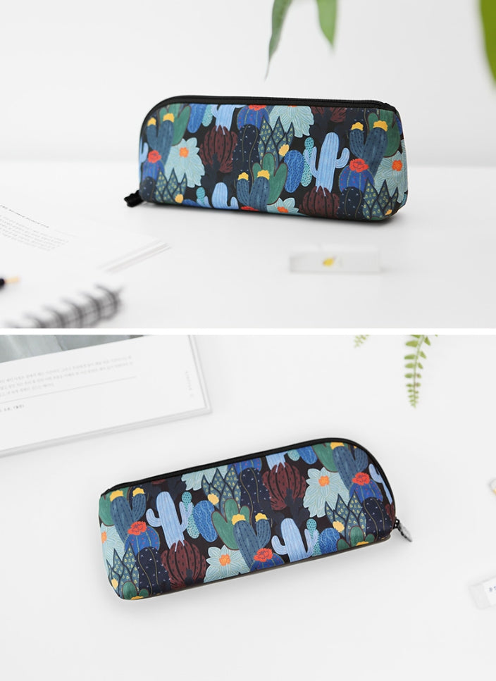 Cactus Plants Graphic Pencil Cases Stationery Zipper School 19cm Office Cosmetics Pouches Artists Designer Prints Gifts Bags Purses Students Girls Cute Teens Inner Pocket
